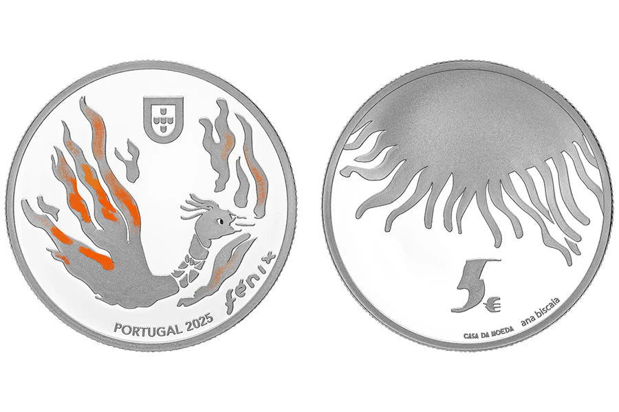 5 euros plata PORTUGAL 2025 - Fénix – De las cenizas al oro