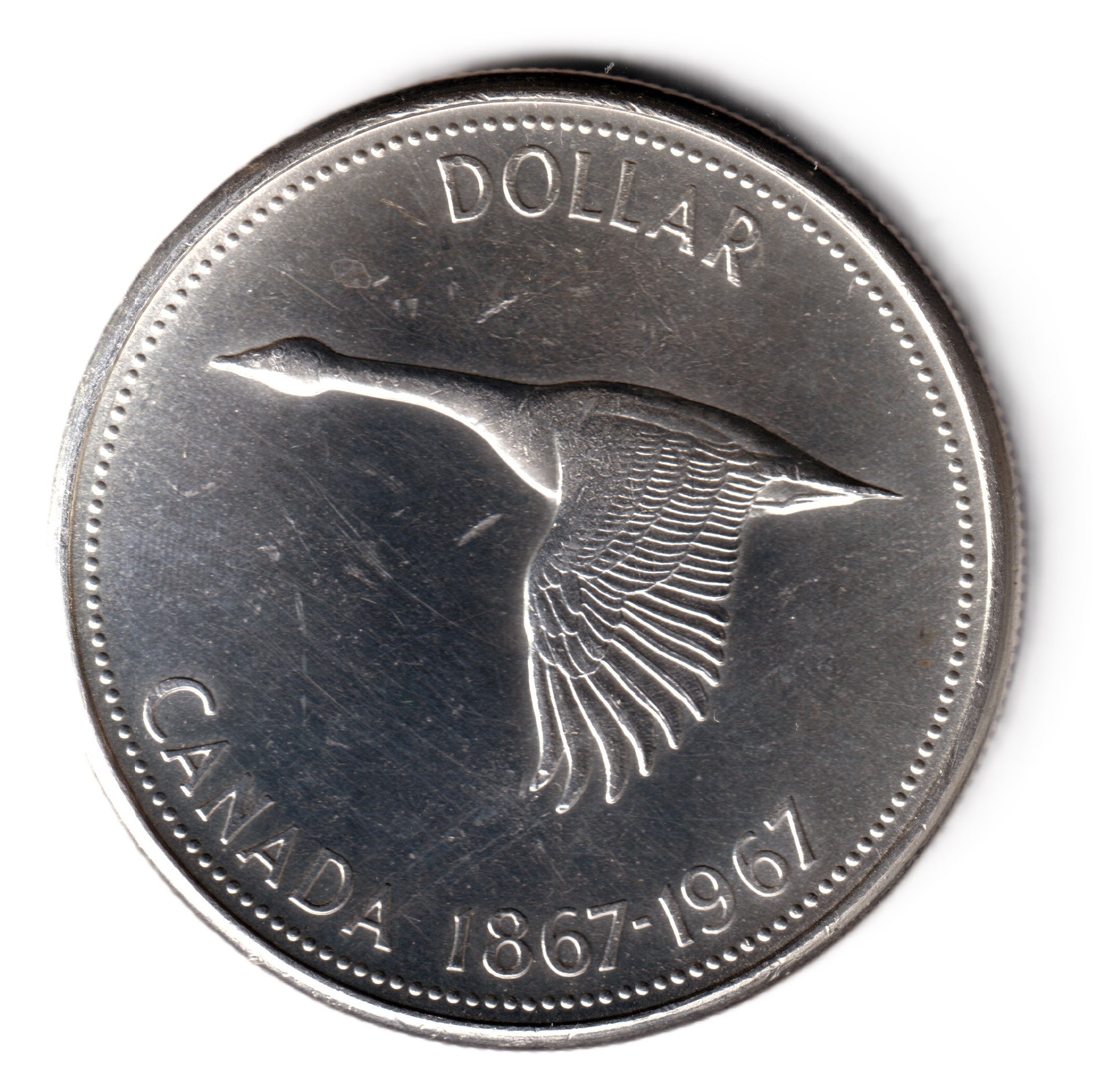 1 dolar plata CANADA 1967 GANSO CANADIENSE - Centenario